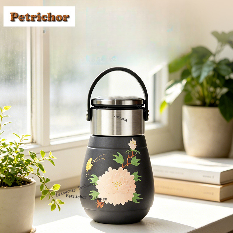 Coffee Tea Flask - HOYIHM 400ml Yixing Lila Ton Thermosbecher
