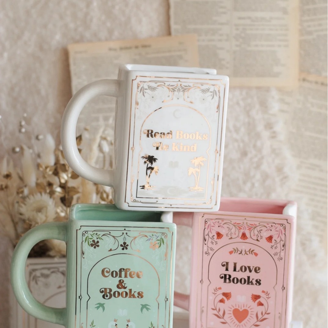Coffee Tea Flask - Buchförmige Keramiktasse mit Henkel, Kreatives Buchdesign,