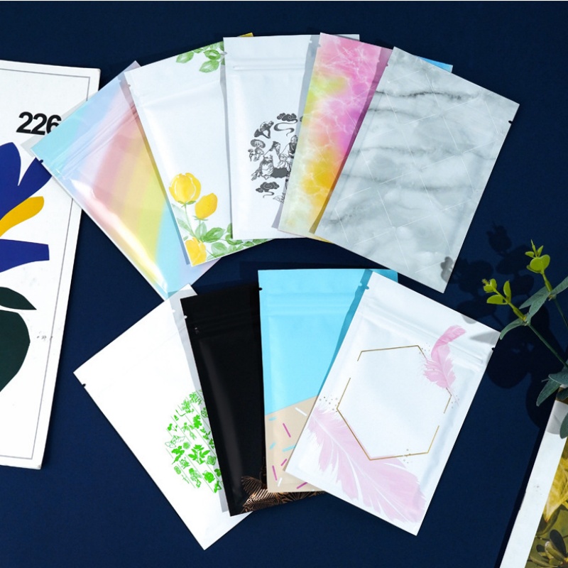 Coffee Tea Images - 200 Stück Flache Aluminiumfolie-Ziplock-Beutel DIY Benutzerdefiniertes