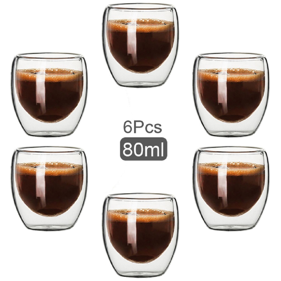 Coffee Tea Flask - Doppelwandige Kaffeetassen aus Glas, Glasbecher, doppelwandige