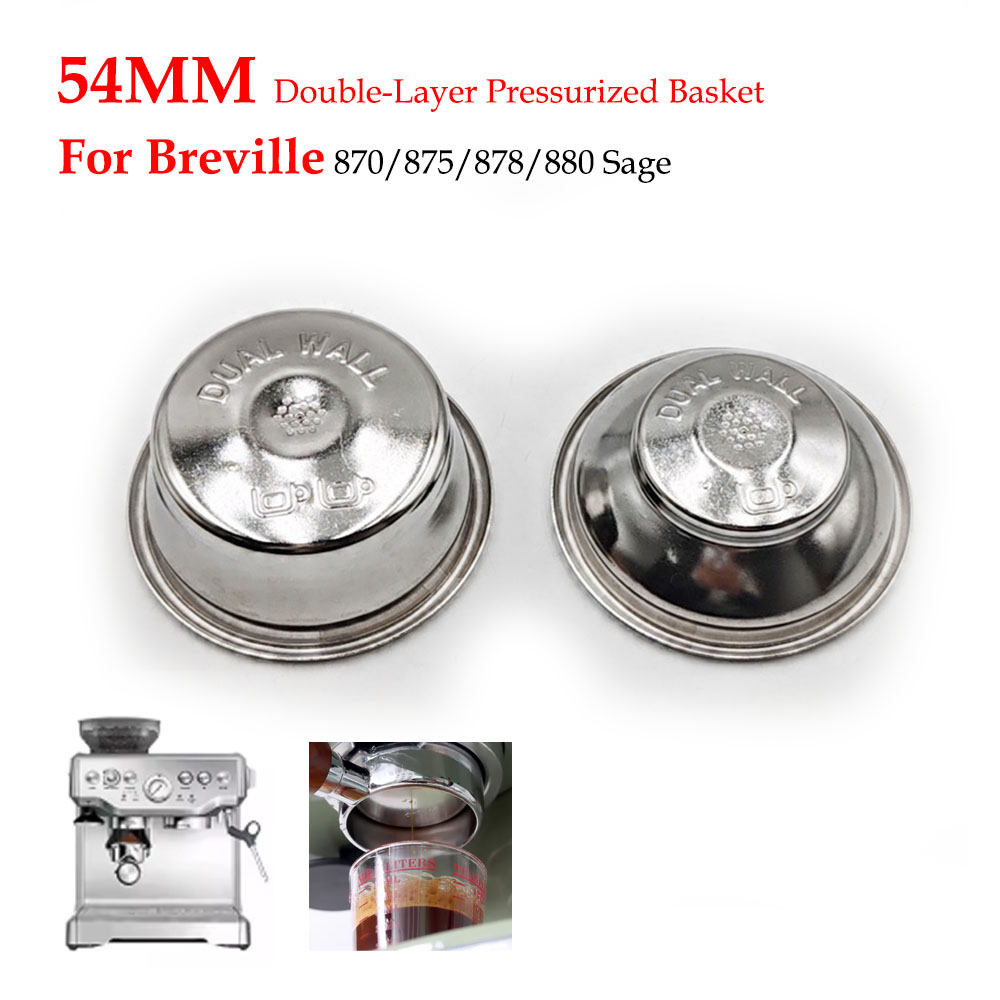 Coffee Tea Making Machine - 54 mm zweilagiger Druckfilterkorb (Doppel-/Einzelbecher), Edelstahlfilter