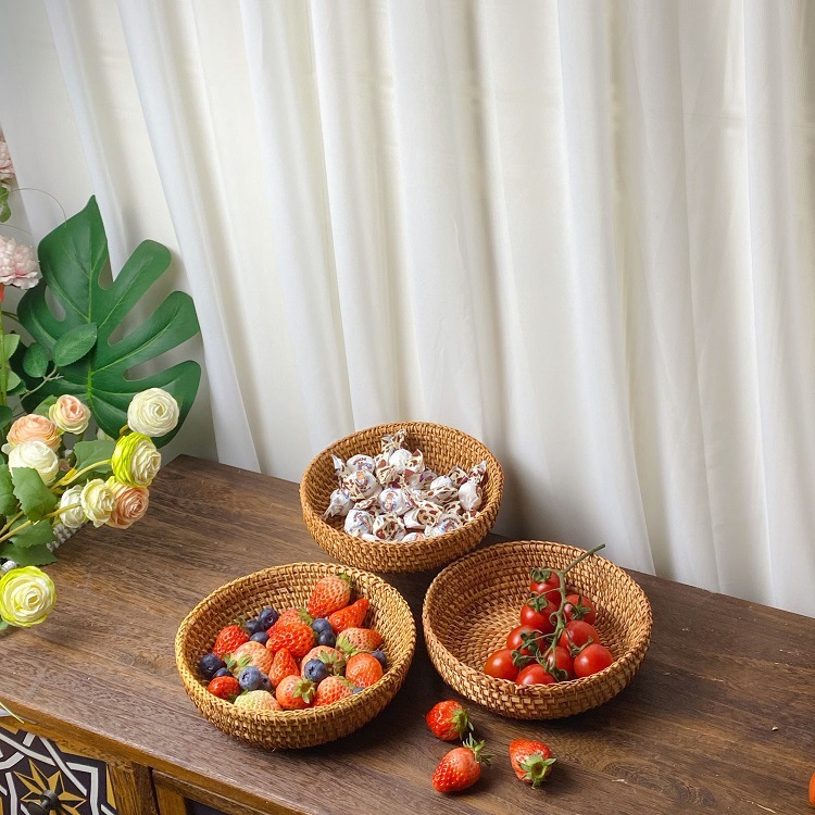 Coffee Tea Vietnam - Vietnam Rattan Obstkorb Teeteller Aufbewahrungskorb Couchtisch-Organizer