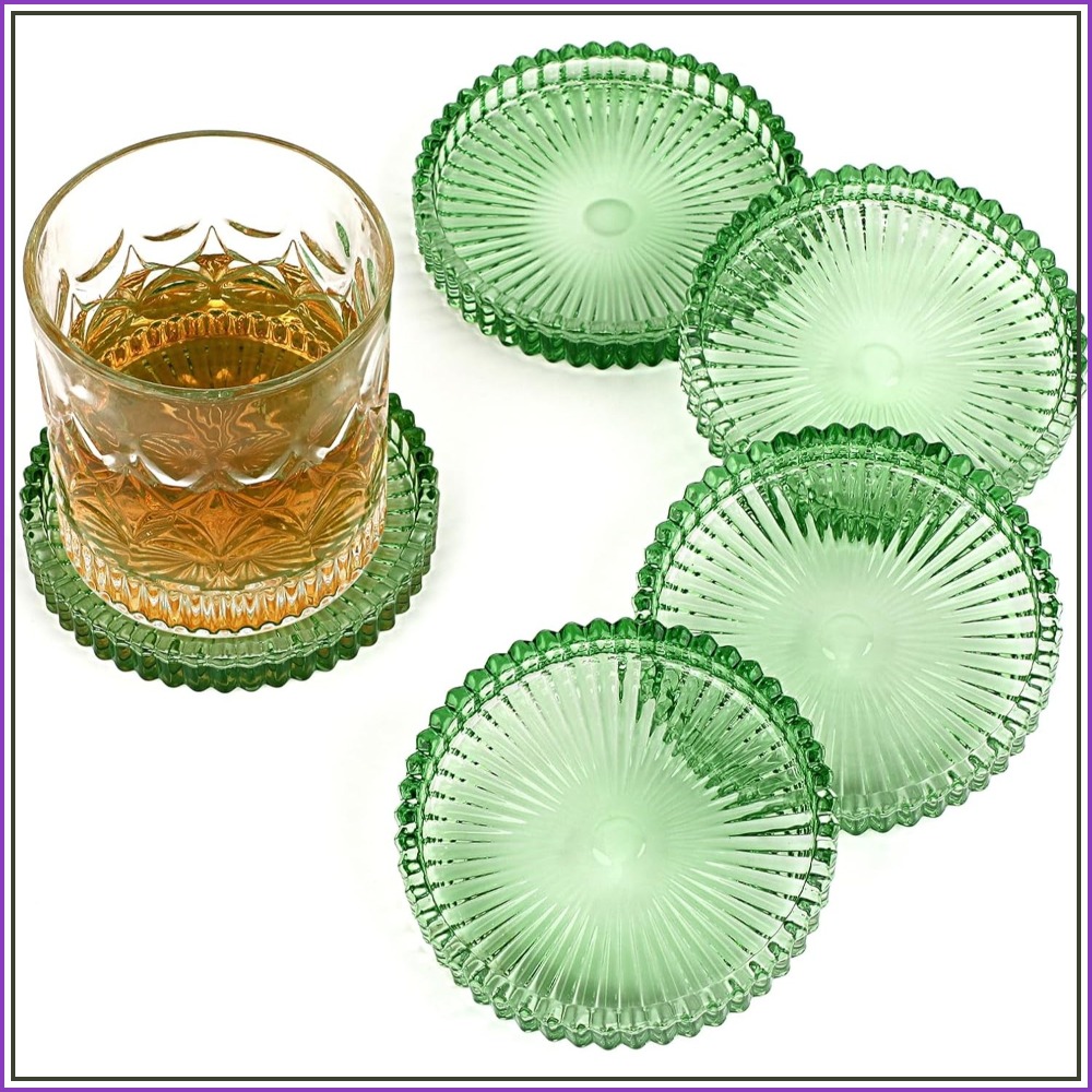 Coffee Tea Images - Modernes Untersetzer-Set aus Klarglas, 5-teilig -