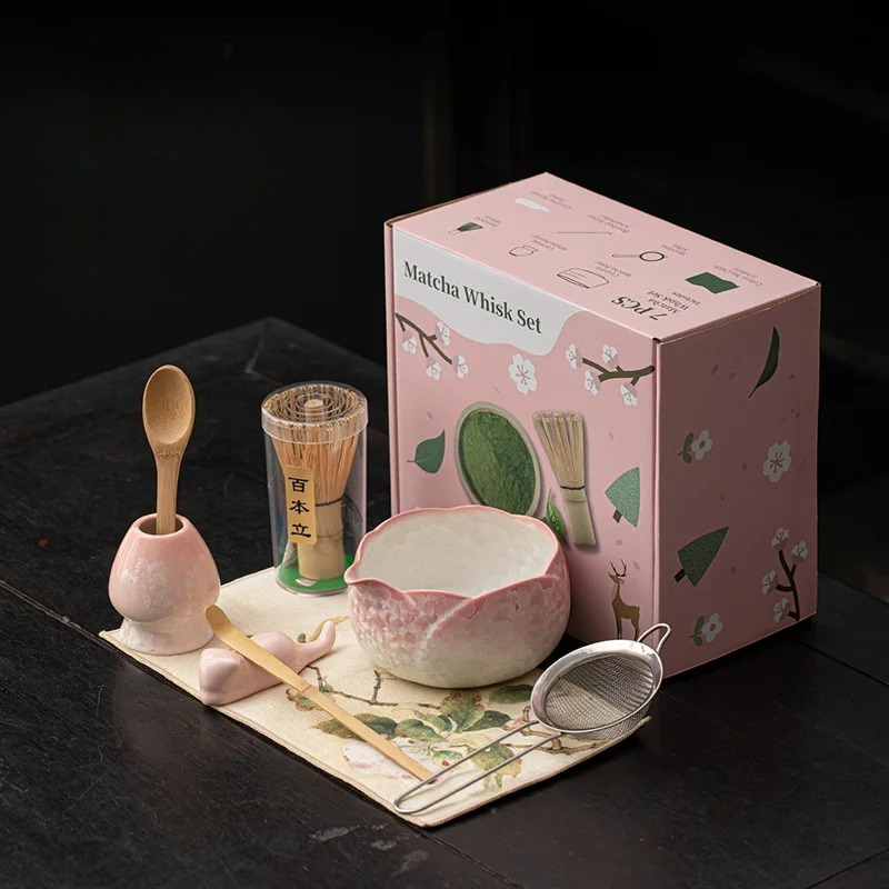 Matcha Whisk Set - Matcha-Set, Matcha-Besen-Set, Keramik-Matcha-Set 4/8-teilig, Matcha-Kit für