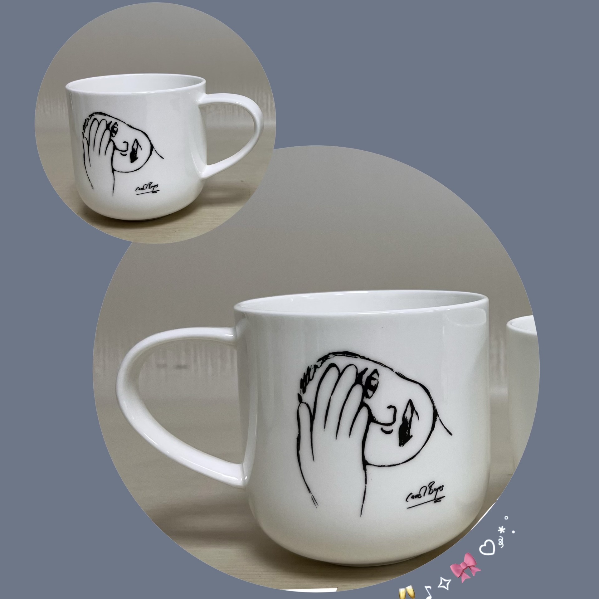 Coffee Tea Images - Carrol Boyes Keramiktasse, handgezeichnetes Charakterbild, Heimbüro,