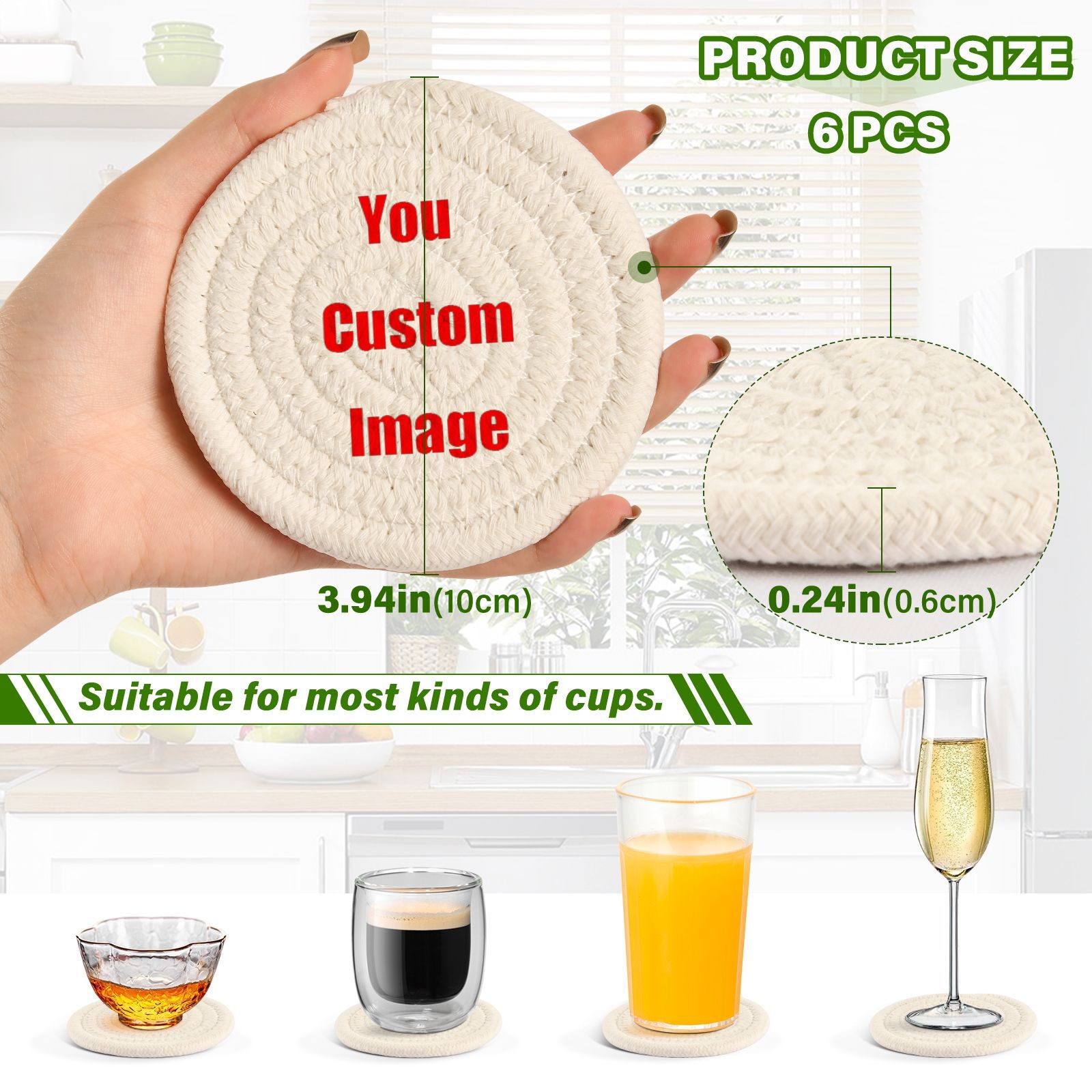 6 Stück Cup Untersetzer für Ge – Coffee Tea Images Bewertung und Preis