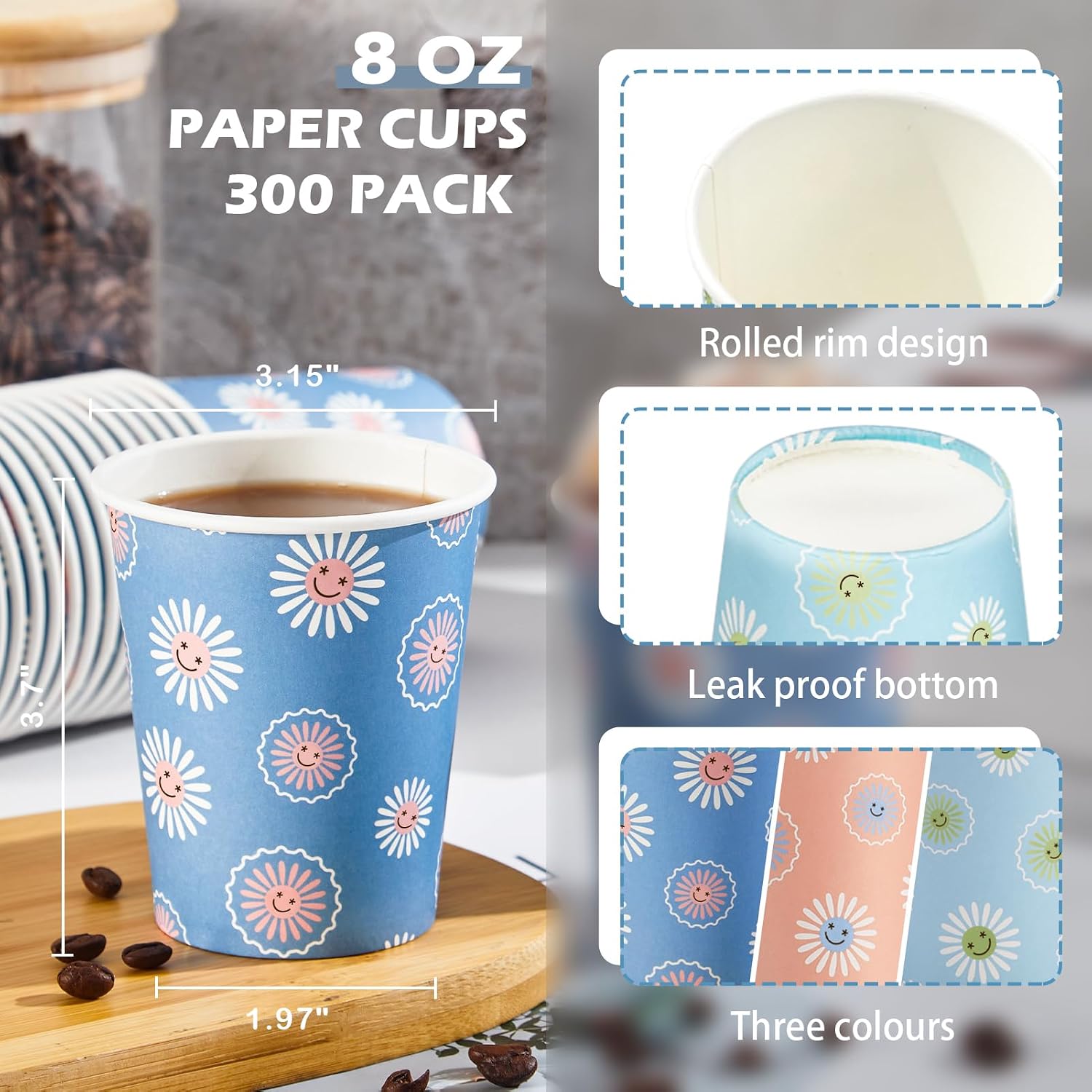 300er Pack 8oz Einweg-Pappbech – Coffee Tea Images Bewertung und Preis